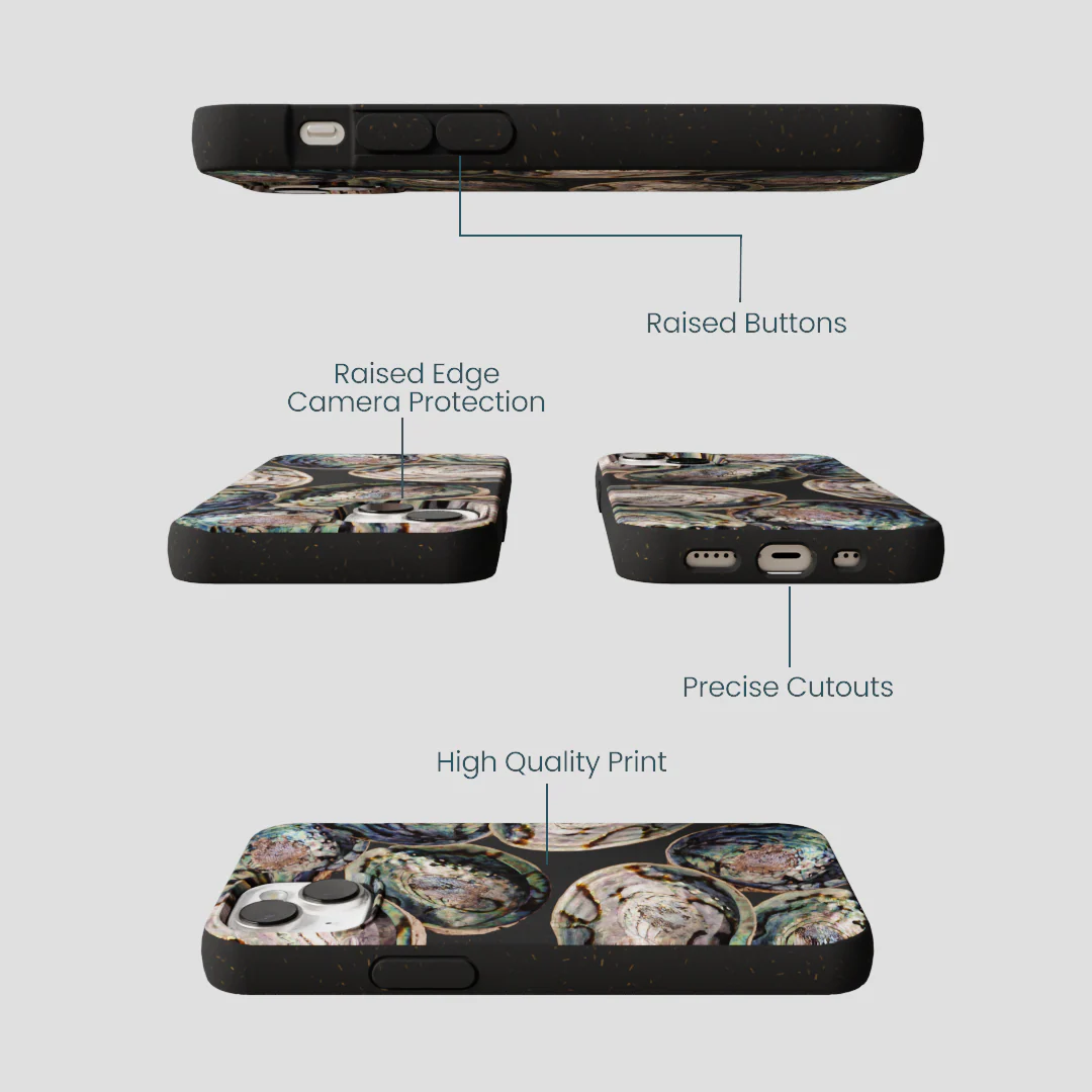 Black Abalone Shells iPhone 13 Mini Case - Image 3