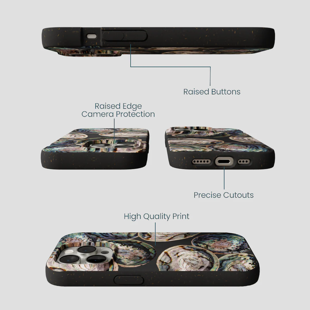 Black Abalone Shells iPhone 15 Pro Case - Image 3