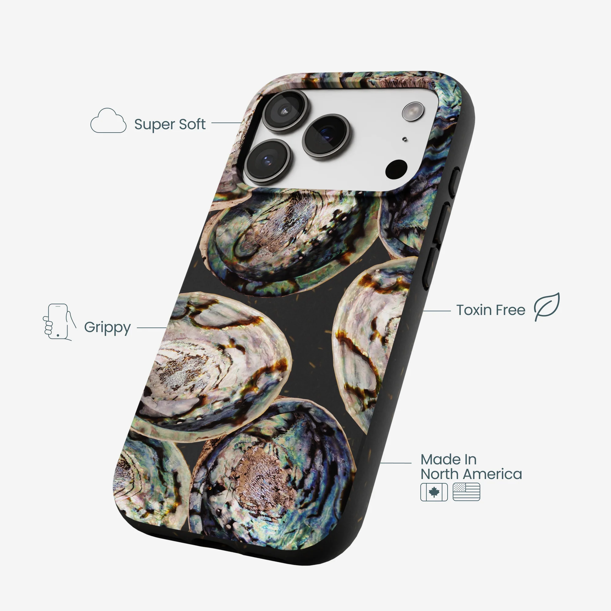 Black Abalone Shells iPhone 17 Pro Case - Image 4