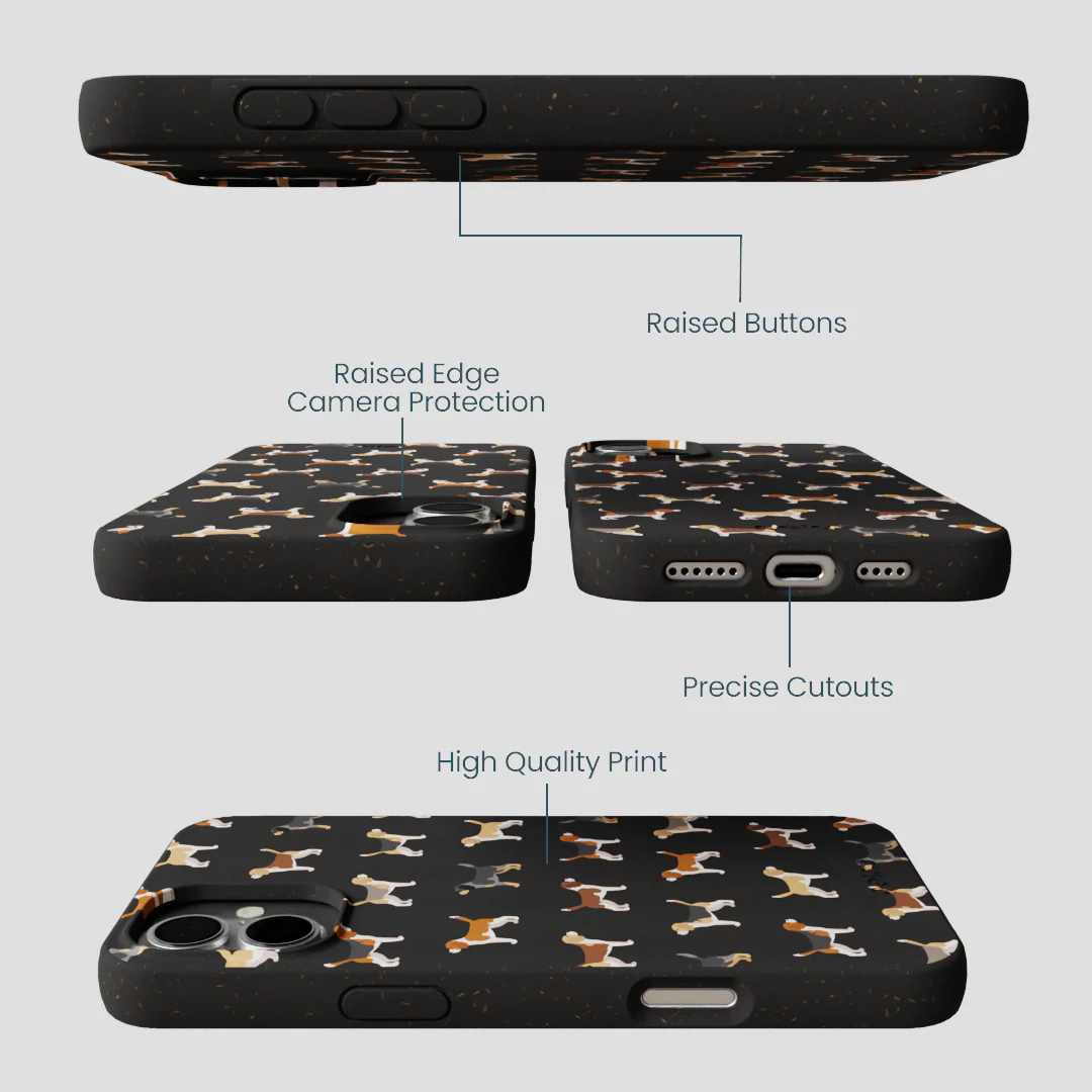 Black Beagle Buds iPhone 16 Plus Case - Image 3