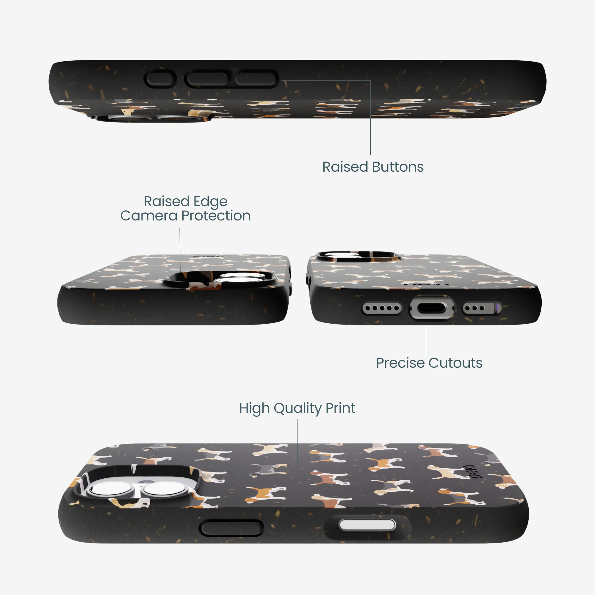 Black Beagle Buds iPhone 17 Case - Image 3