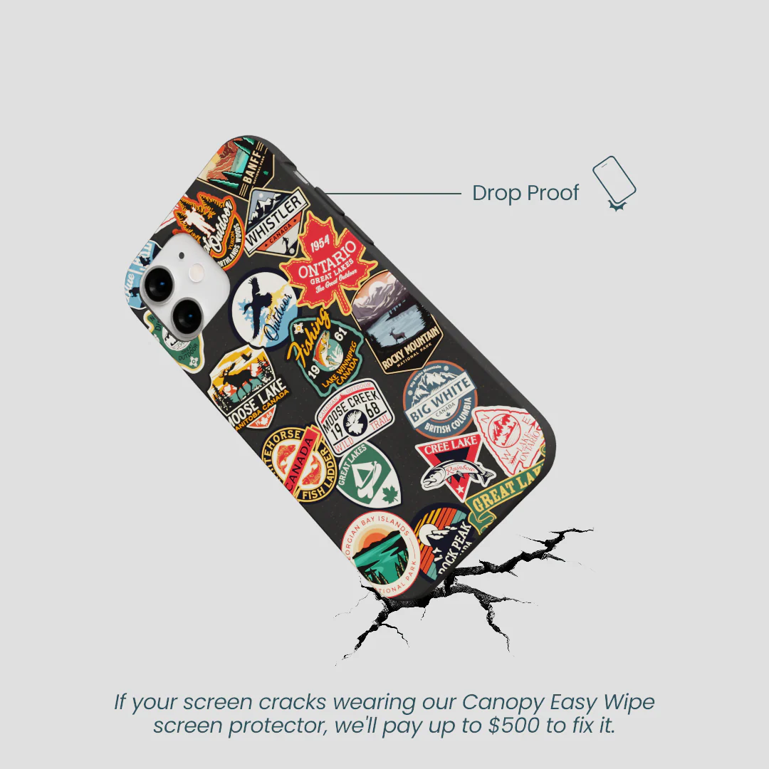 Black Canadian Stickers iPhone 12 Mini Case - Image 5