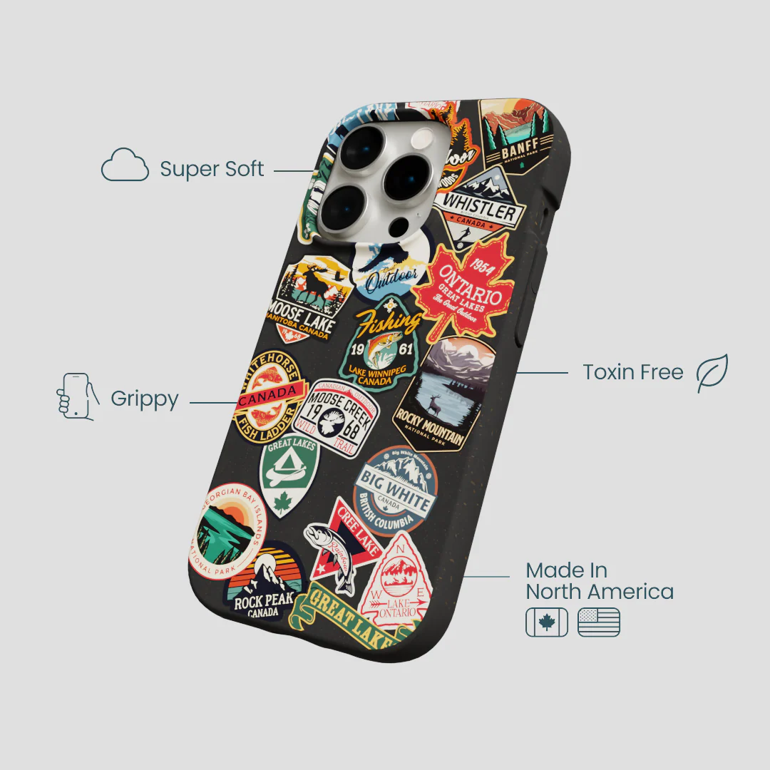 Black Canadian Stickers iPhone 15 Pro Case - Image 4