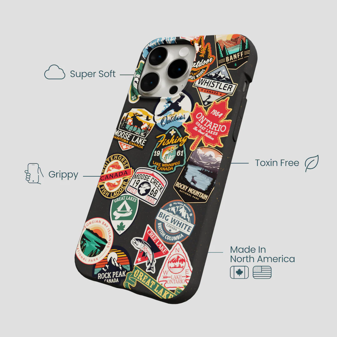 Black Canadian Stickers iPhone 15 Pro Max Case - Image 4