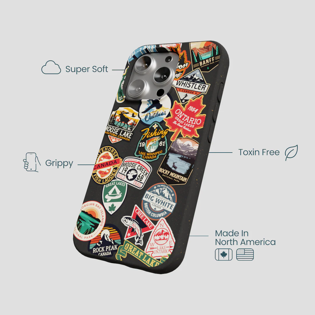 Black Canadian Stickers iPhone 16 Pro Case - Image 4