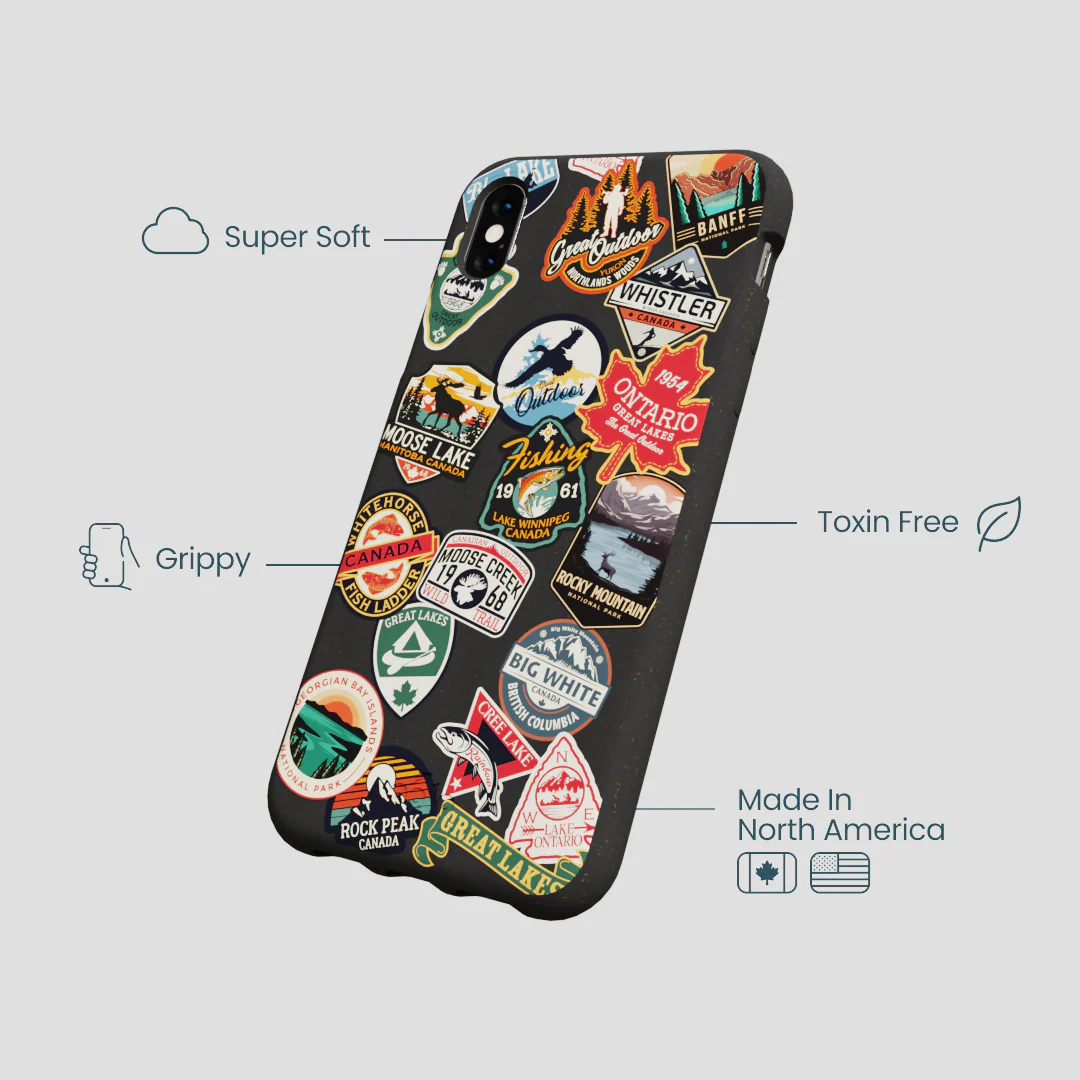 Black Canadian Stickers iPhone XR Case - Image 4