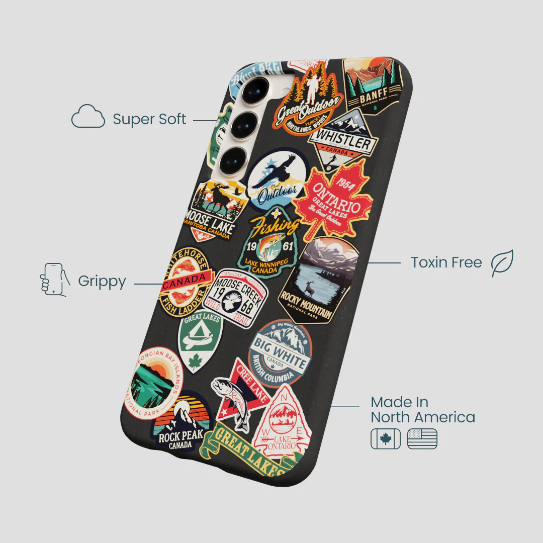 Black Canadian Stickers Samsung Galaxy S23+(Plus) Case - Image 4