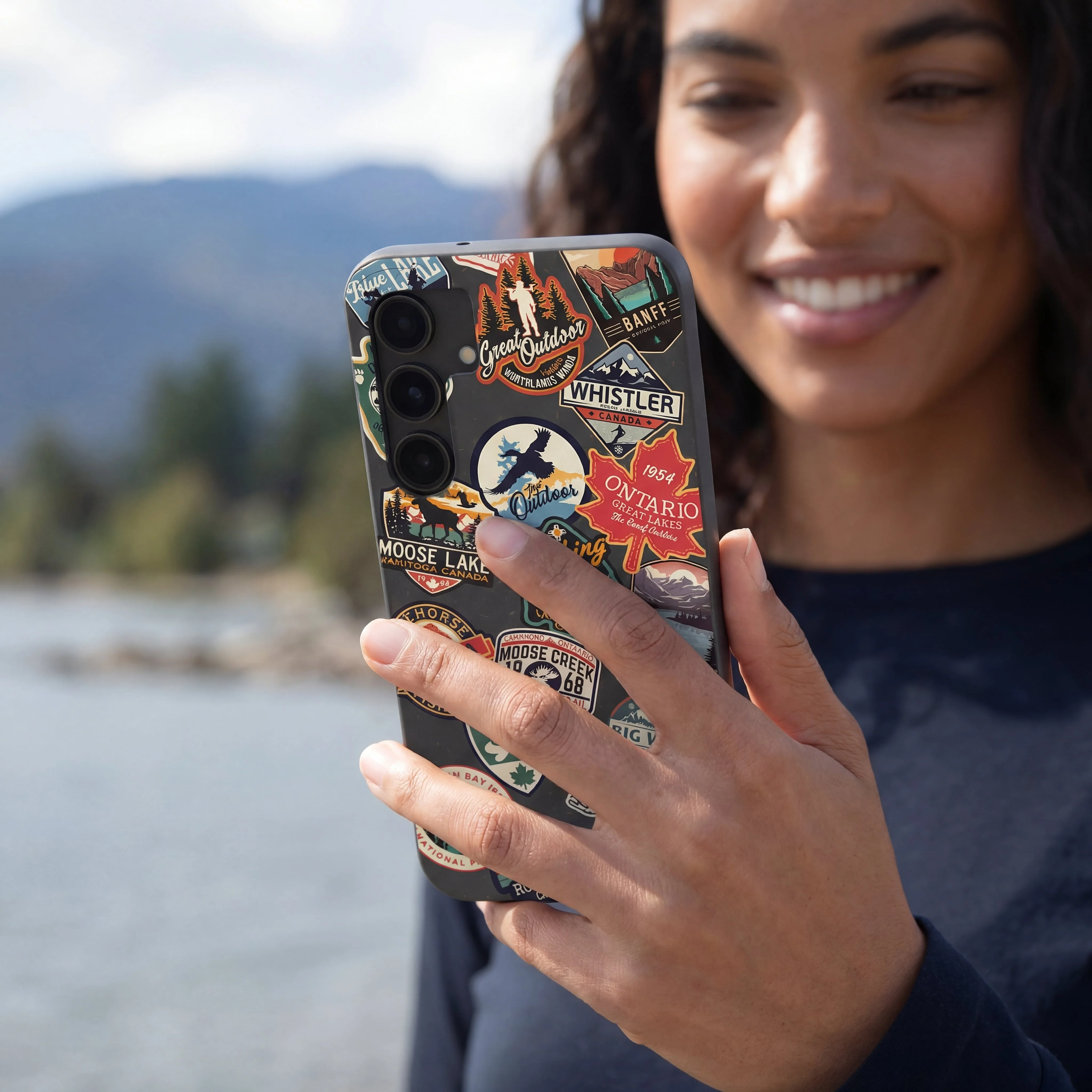 Black Canadian Stickers Samsung Galaxy S24 Case - Image 2