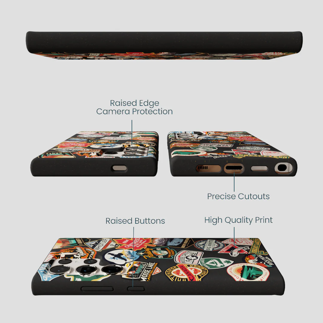 Black Canadian Stickers Samsung Galaxy S24 Ultra Case - Image 3