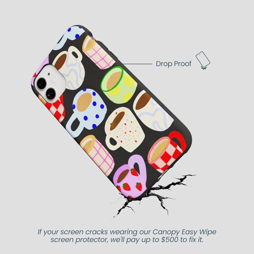 Black Cup of Joy iPhone 11 Case - Image 5