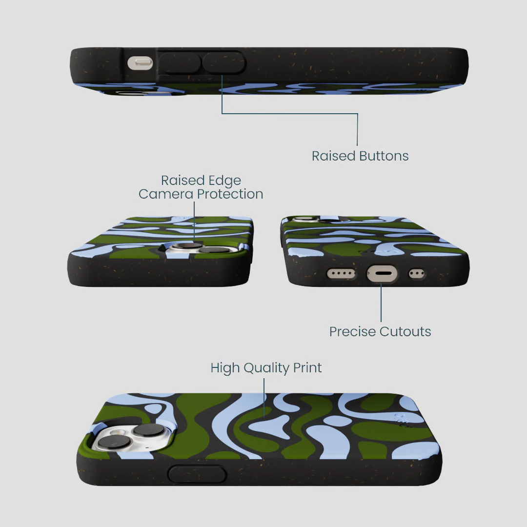 Black Curve and Flow iPhone 13 Case - Image 3