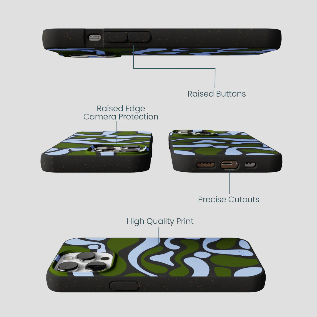 Black Curve and Flow iPhone 13 Pro Case - Image 3