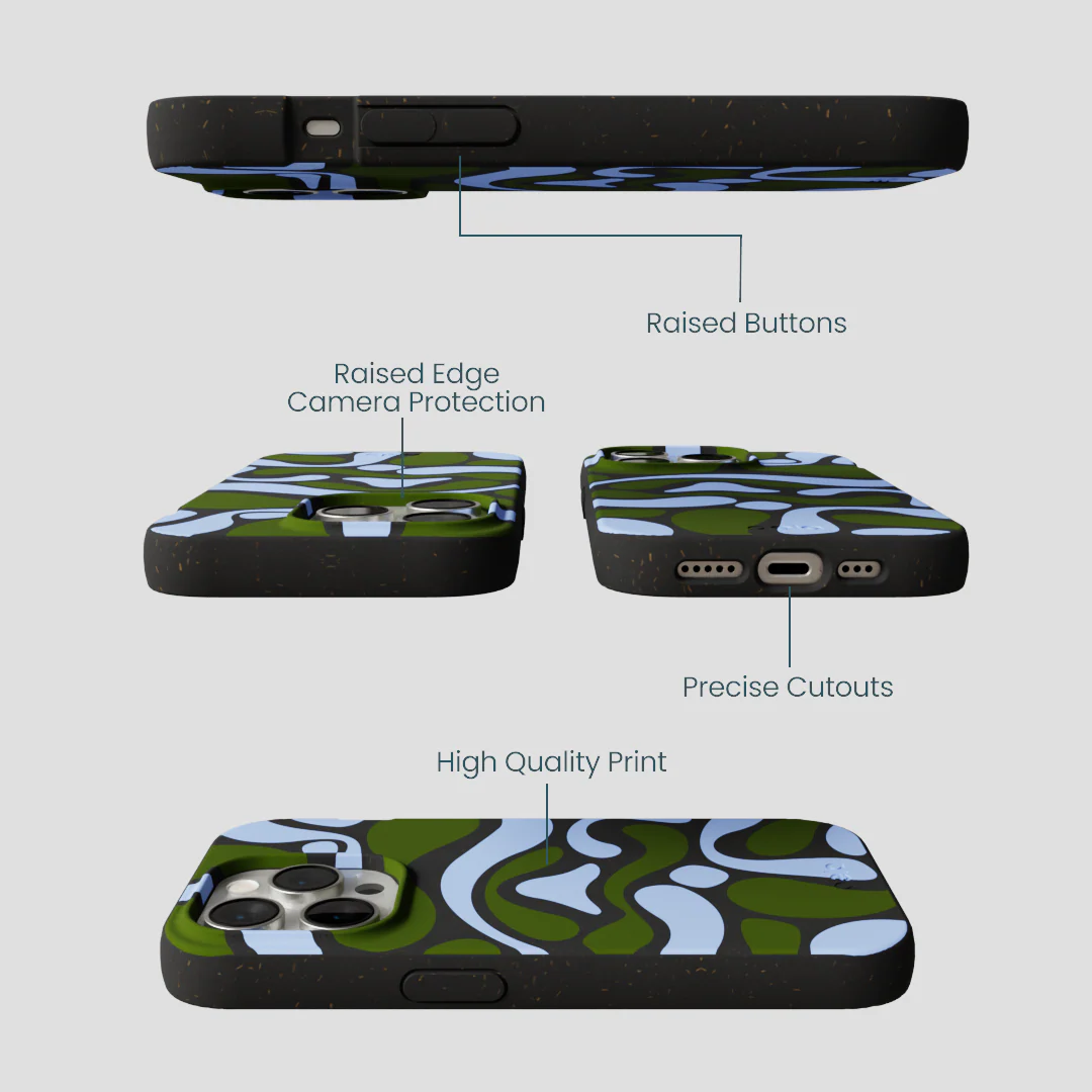 Black Curve and Flow iPhone 15 Pro Case - Image 3