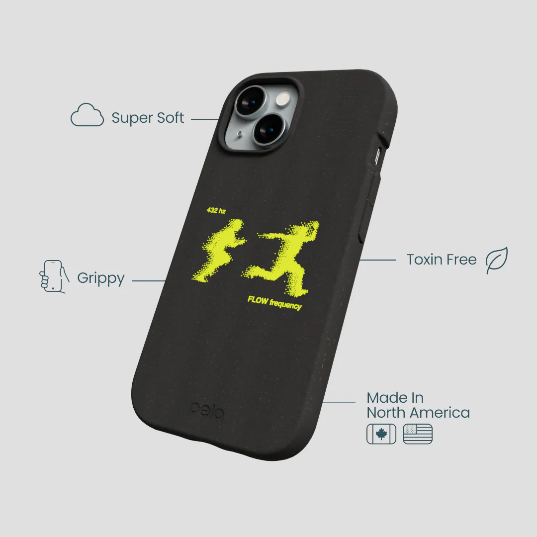 Black Flow Frequency iPhone 14 Case - Image 4