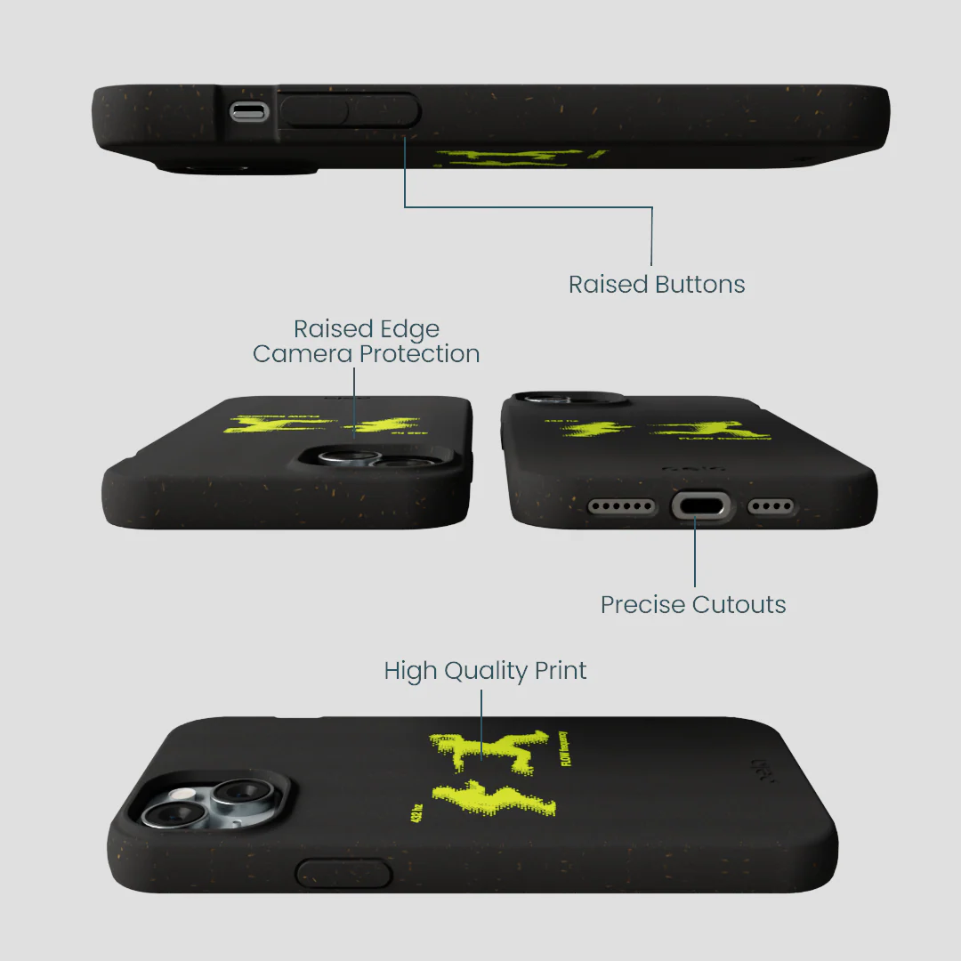 Black Flow Frequency iPhone 14 Plus Case - Image 3