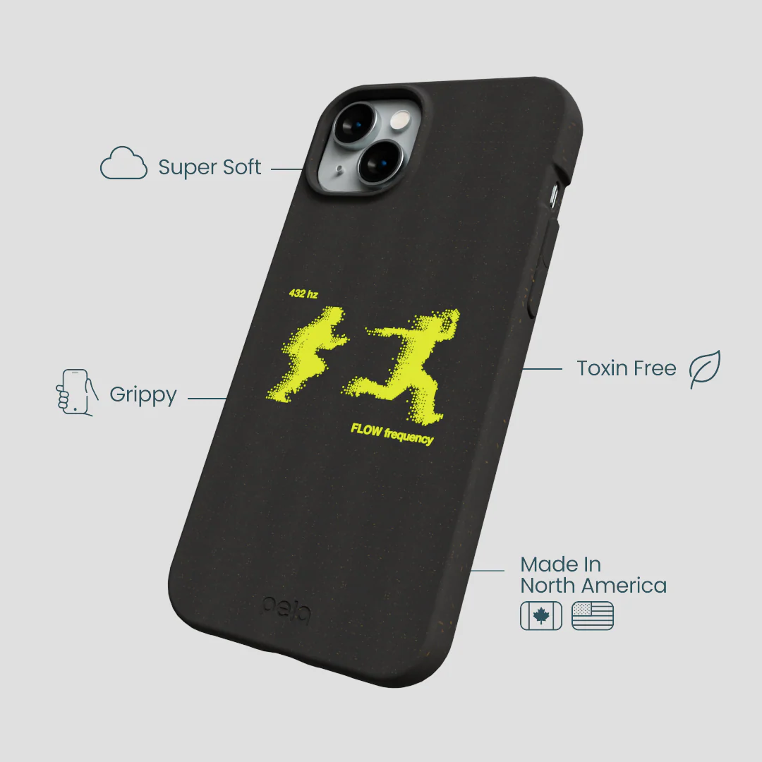 Black Flow Frequency iPhone 14 Plus Case - Image 4