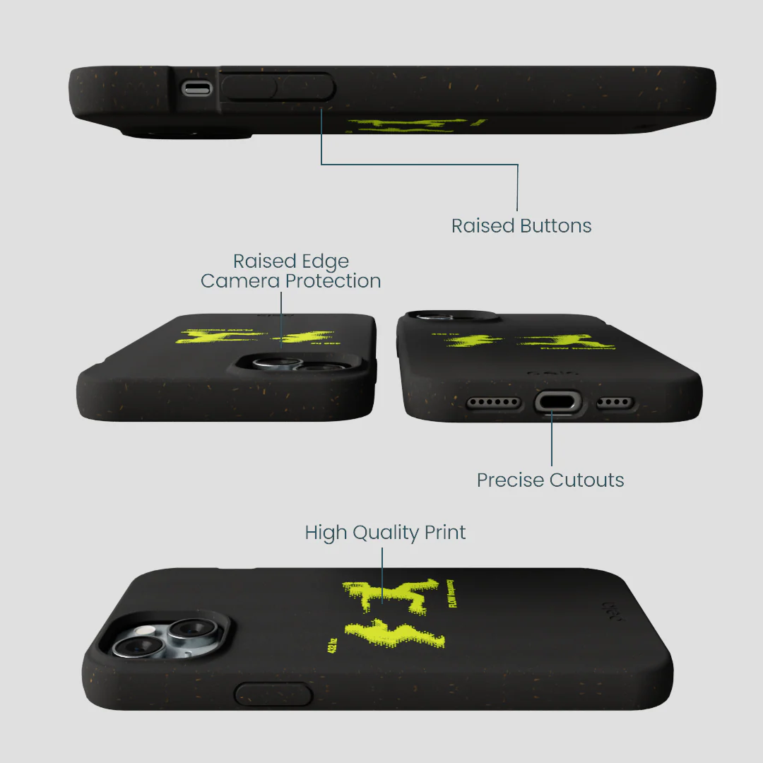 Black Flow Frequency iPhone 15 Plus Case - Image 3
