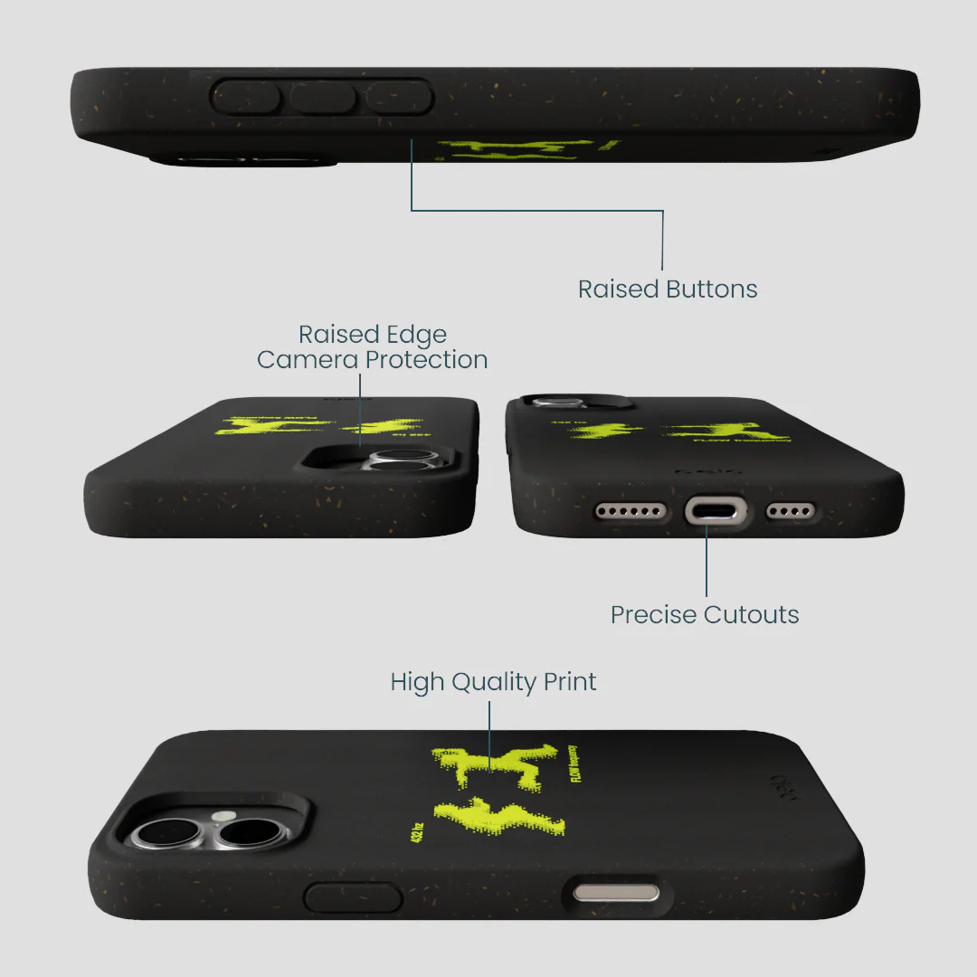 Black Flow Frequency iPhone 16 Plus Case - Image 3