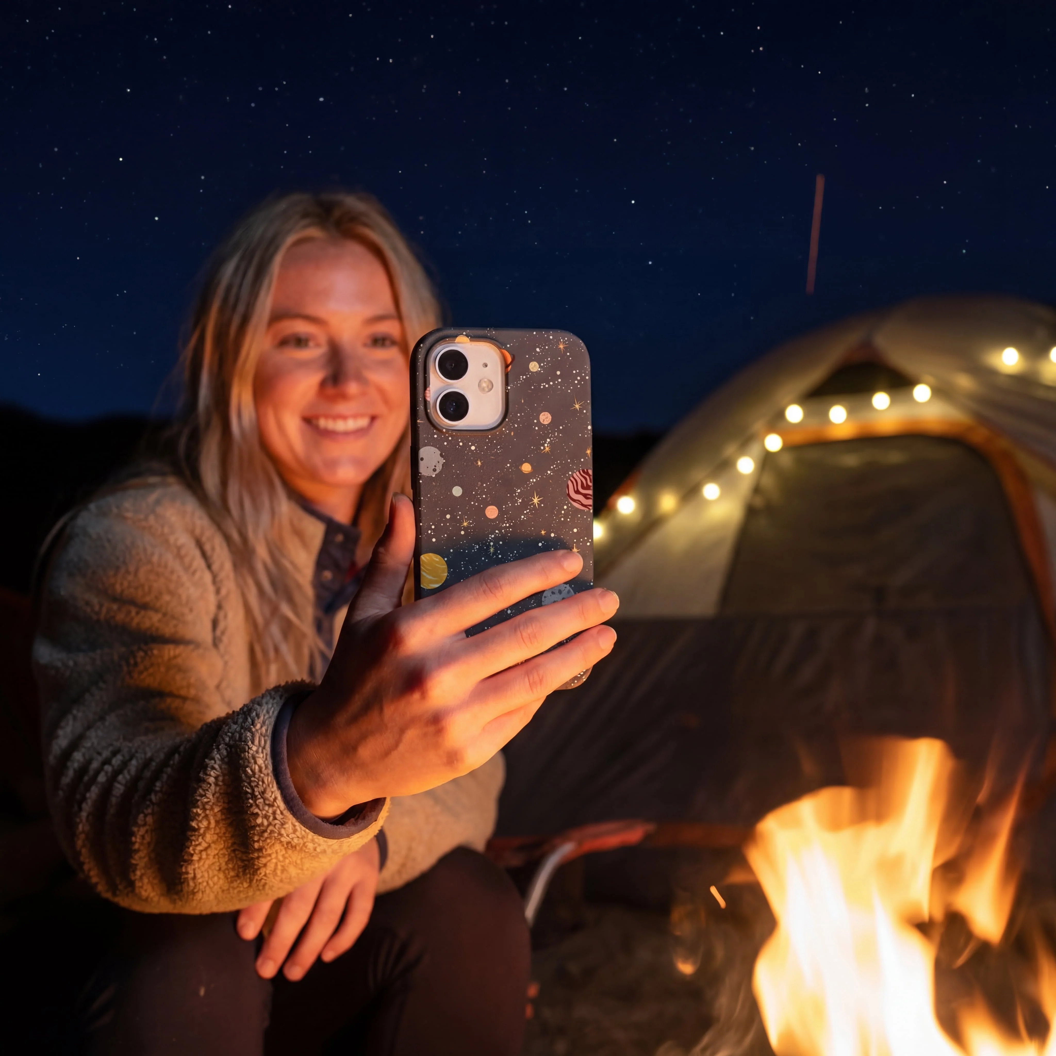 Black Galactic Glow iPhone 17 Pro Case - Image 2