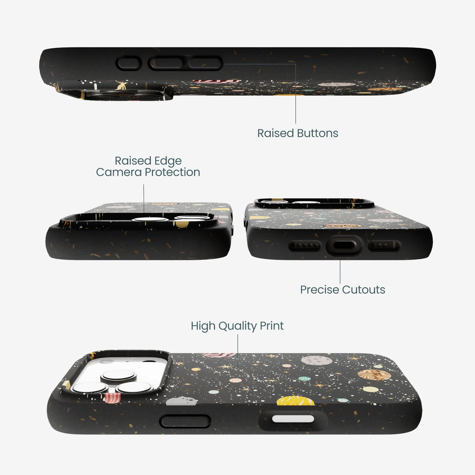 Black Galactic Glow iPhone 17 Pro Case - Image 3