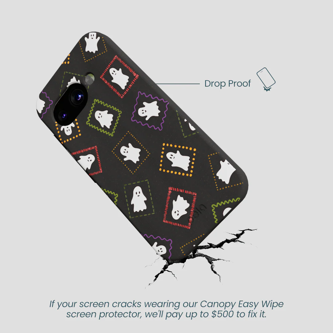 Black Ghost Stamps Google Pixel 9a Case - Image 4