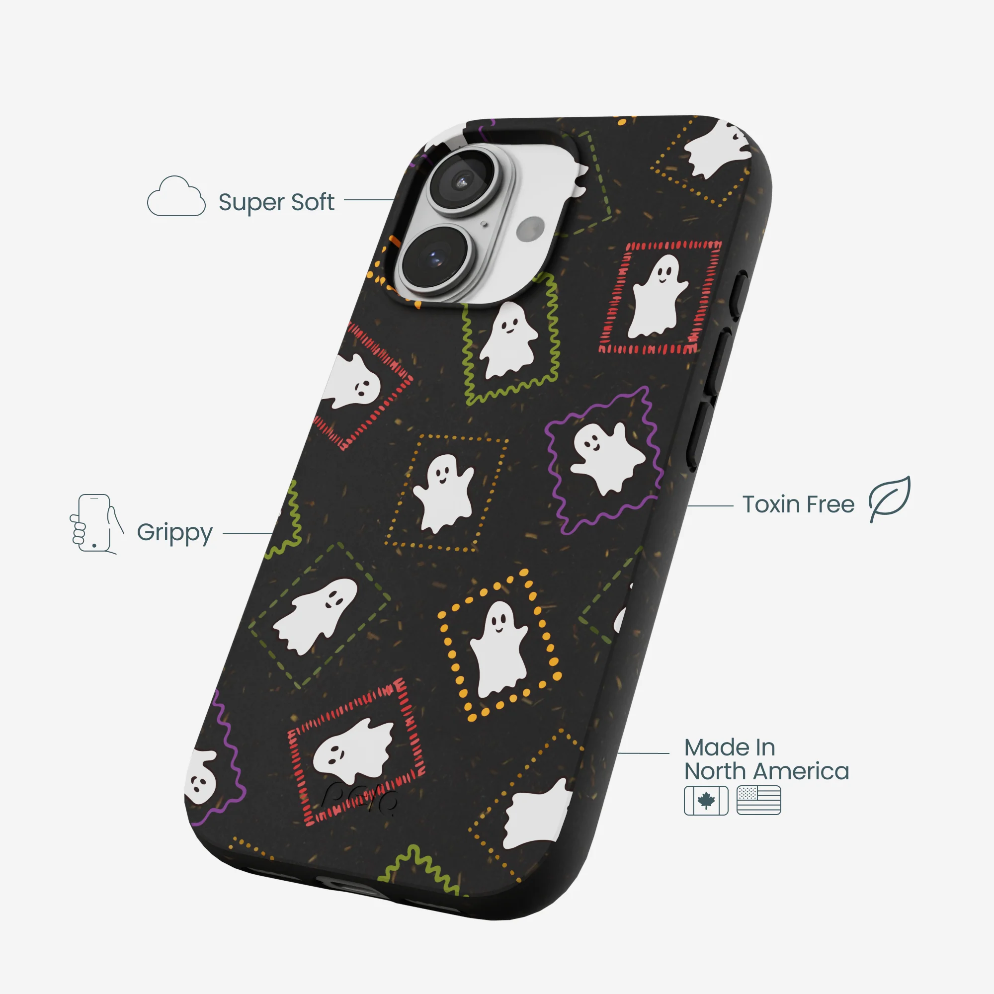 Black Ghost Stamps iPhone 17 Case - Image 4