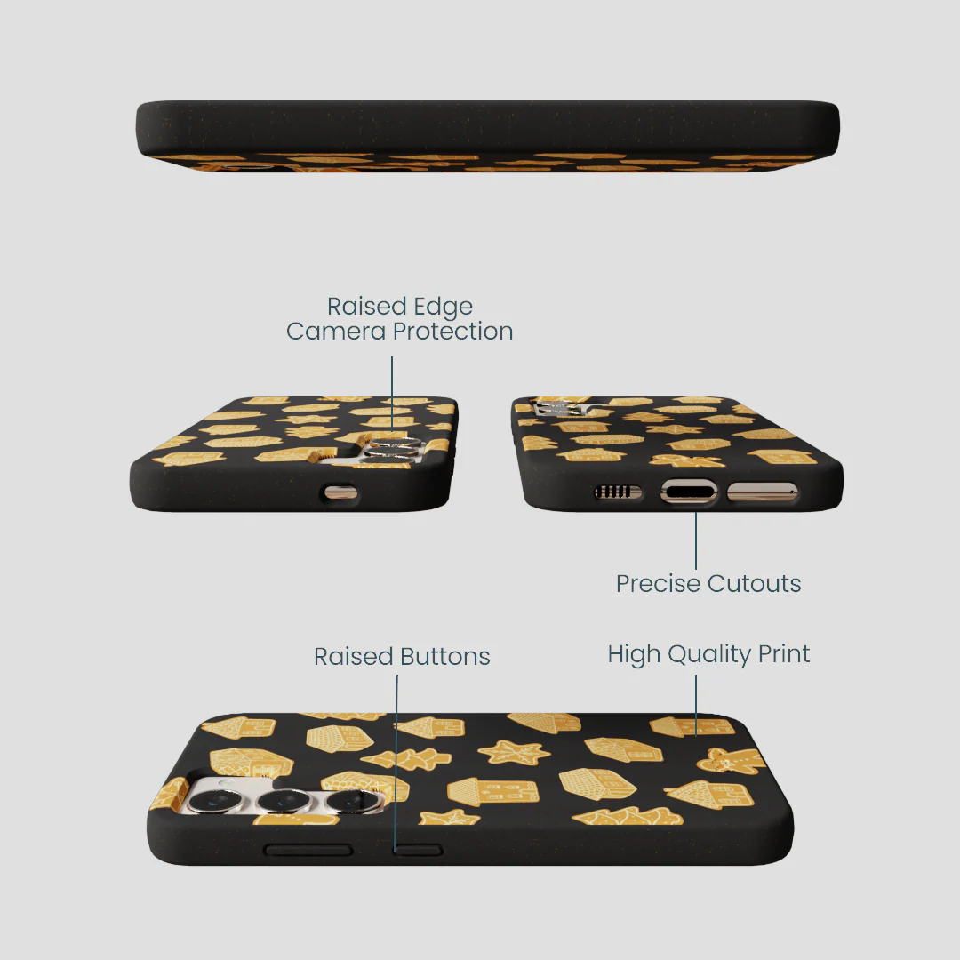 Black Gingerbread Dreams Samsung Galaxy S24 Case - Image 3
