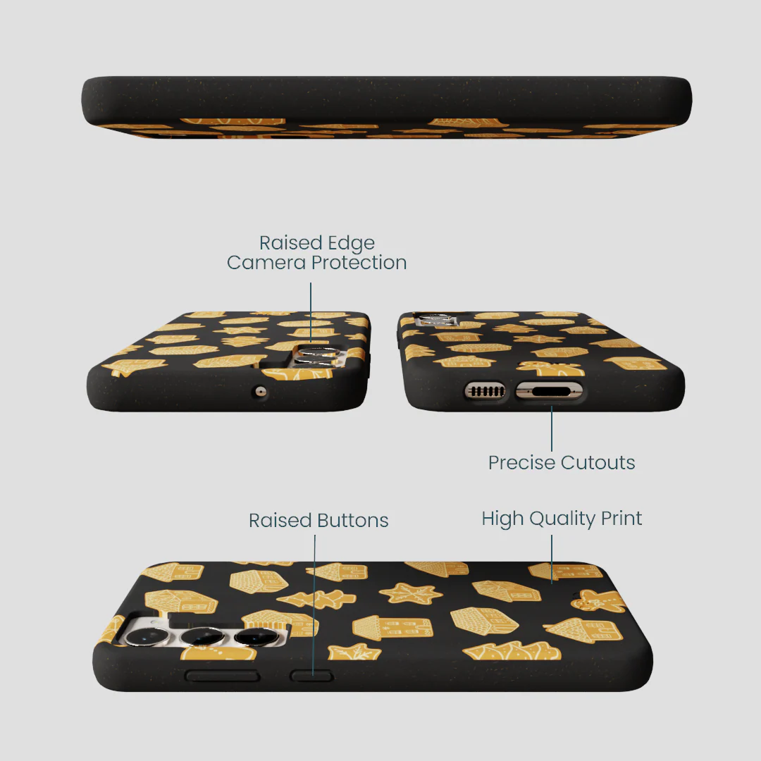 Black Gingerbread Dreams Samsung Galaxy S24+(Plus) Case - Image 3