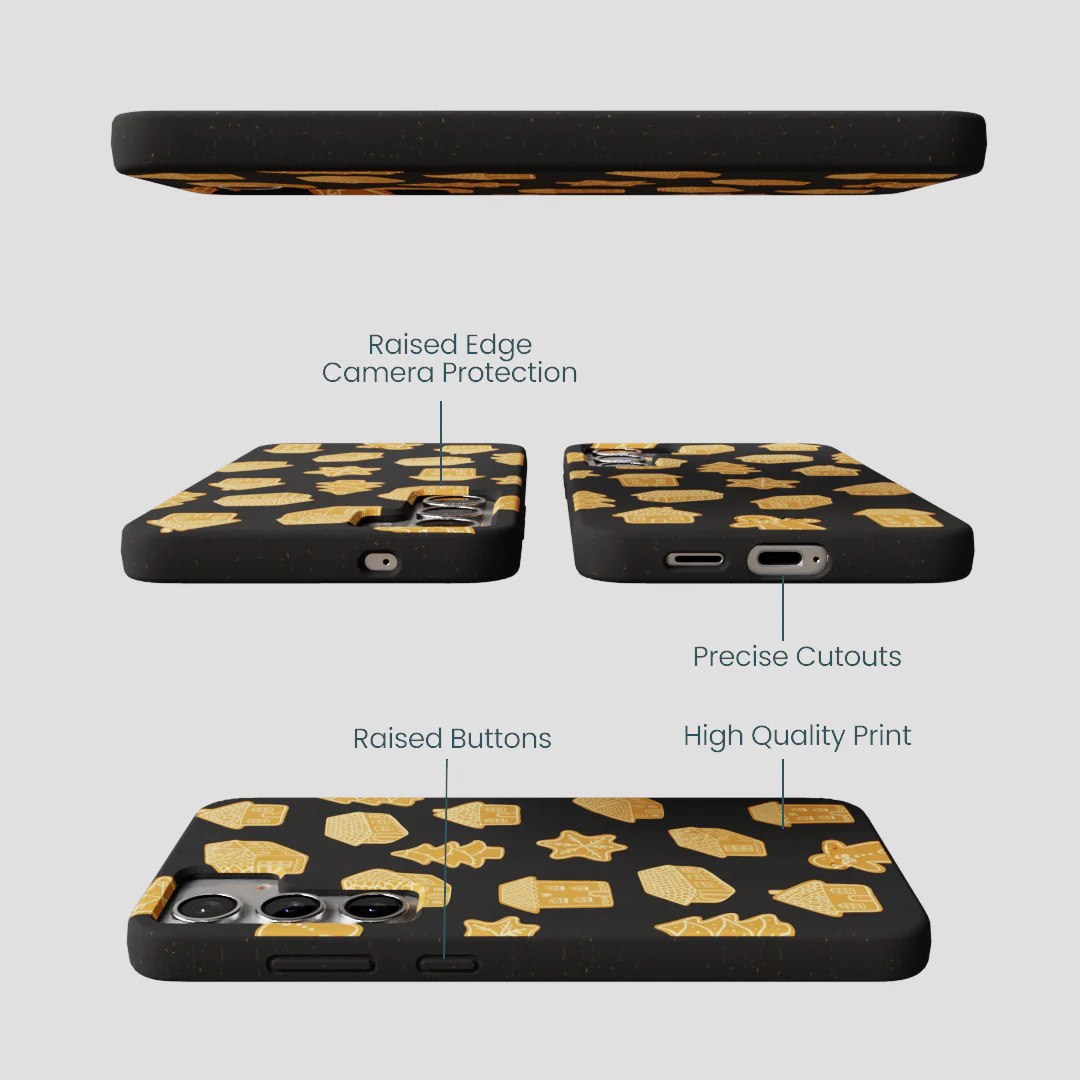 Black Gingerbread Dreams Samsung Galaxy S25+(Plus) Case - Image 3