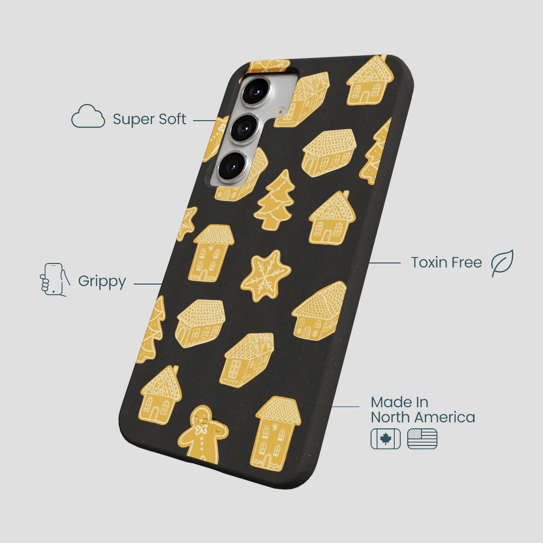 Black Gingerbread Dreams Samsung Galaxy S25+(Plus) Case - Image 4