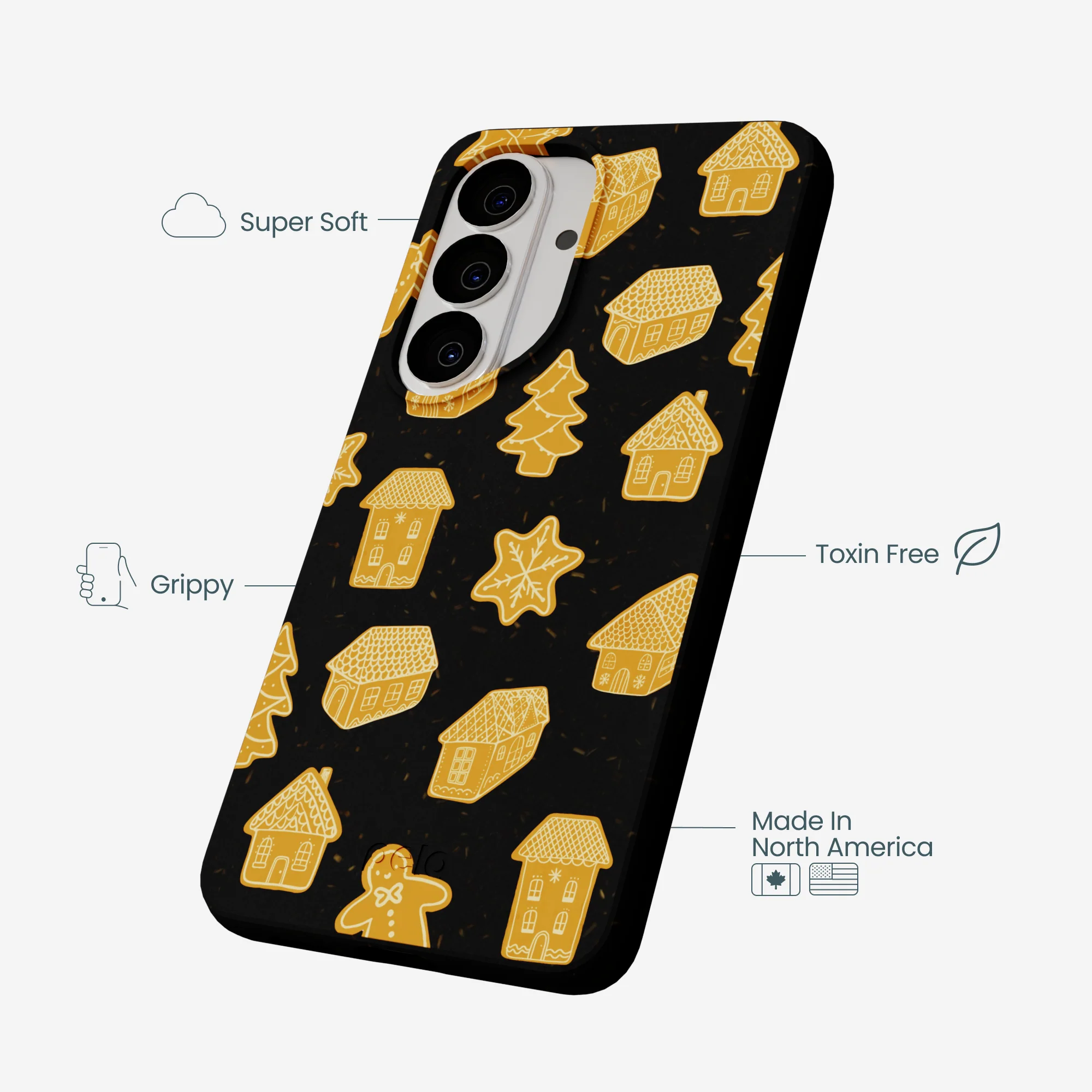 Black Gingerbread Dreams Samsung Galaxy S26 Case - Image 4