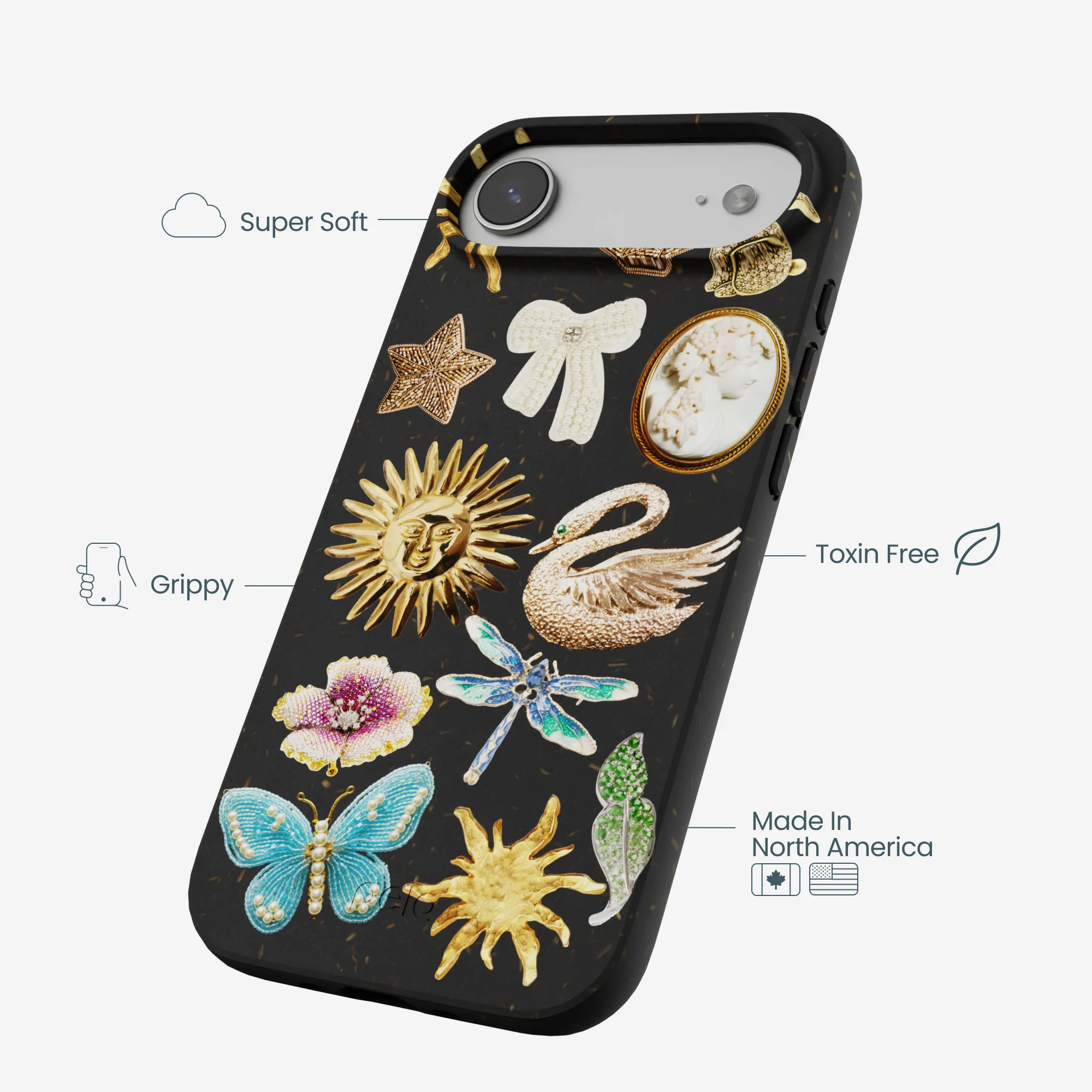 Black Heirloom Collage iPhone Air Case - Image 4