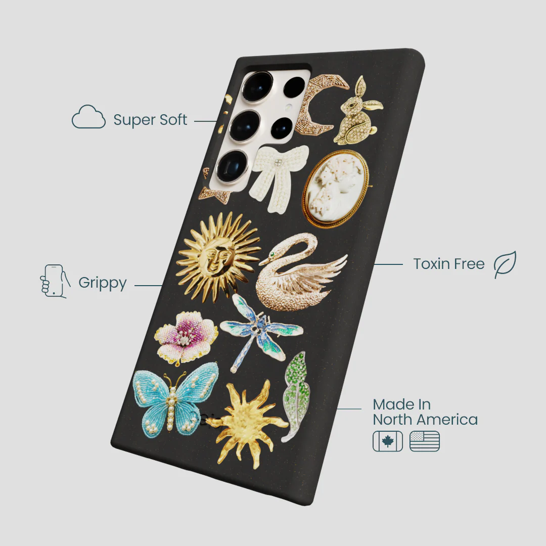 Black Heirloom Collage Samsung Galaxy S24 Ultra Case - Image 4