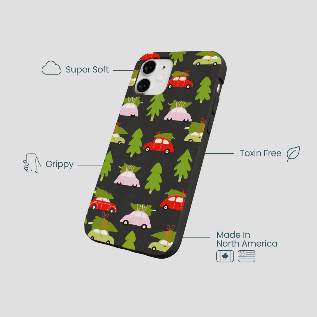 Black Holiday Caravan iPhone 12 Mini Case - Image 4