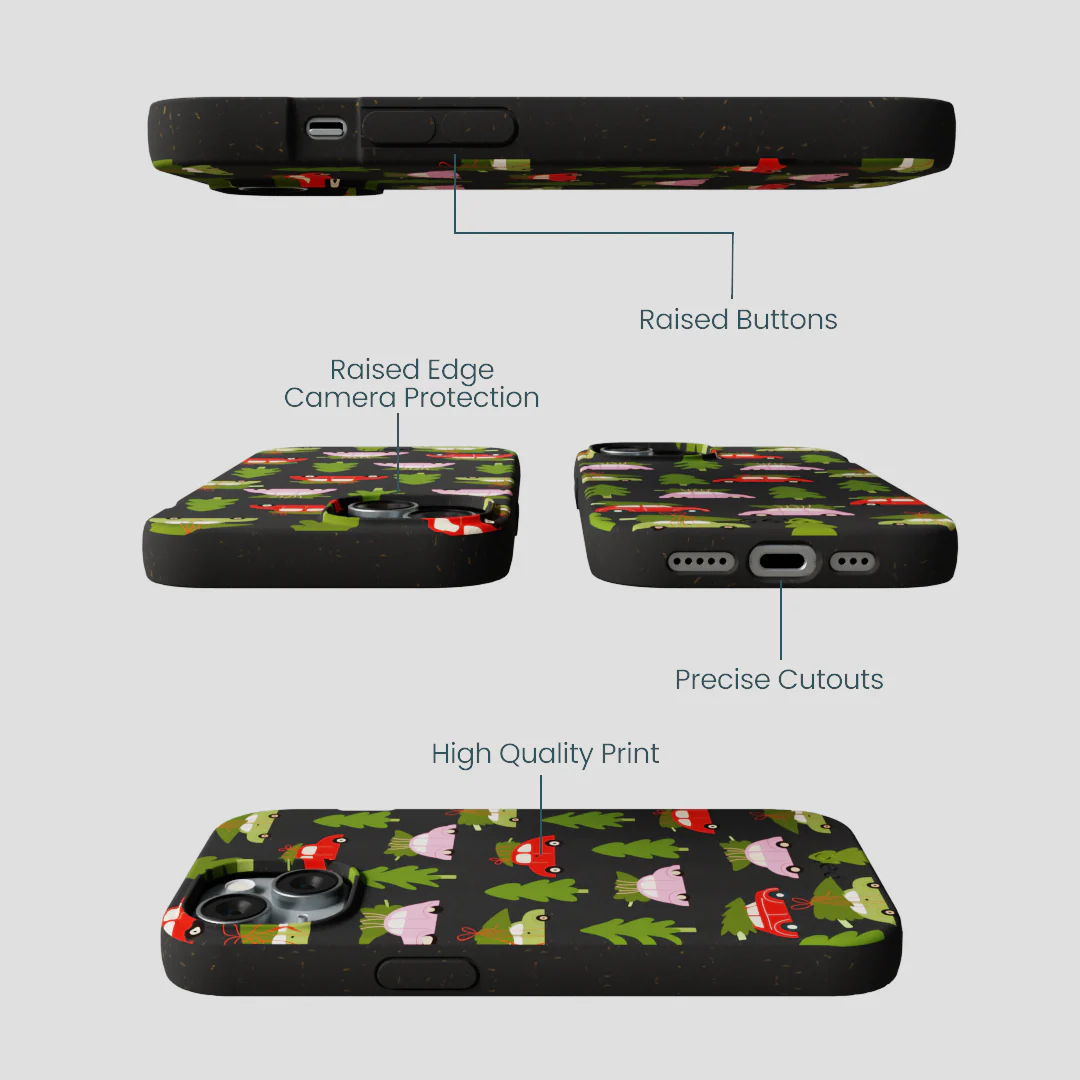 Black Holiday Caravan iPhone 14 Case - Image 3