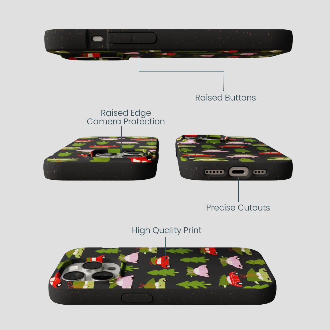Black Holiday Caravan iPhone 15 Pro Case - Image 3
