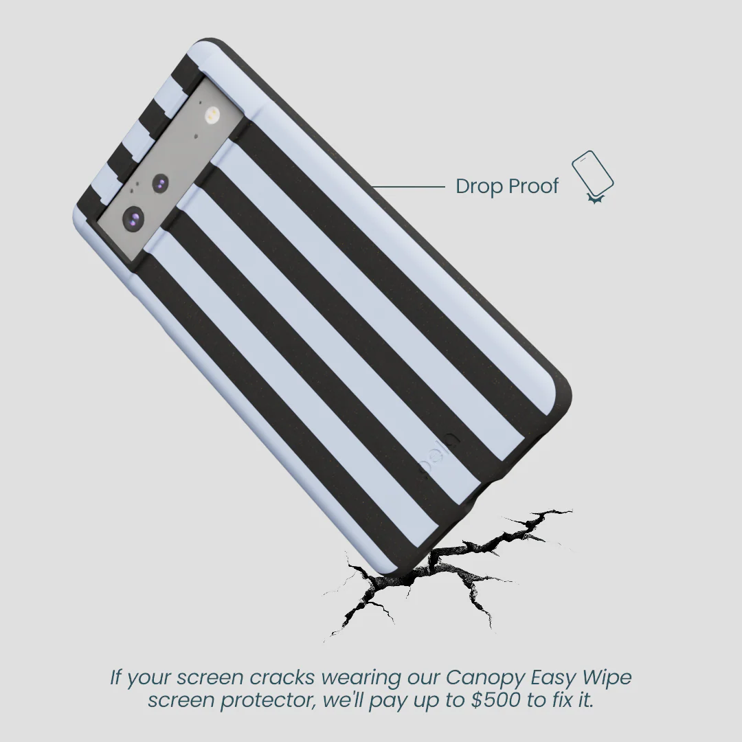 Black Ice Blue Stripes Google Pixel 6 Case - Image 4