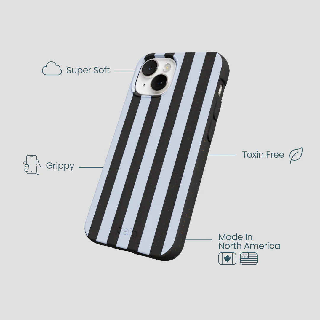 Black Ice Blue Stripes iPhone 13 Mini Case - Image 4