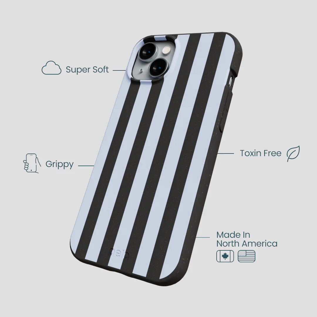 Black Ice Blue Stripes iPhone 14 Plus Case - Image 4