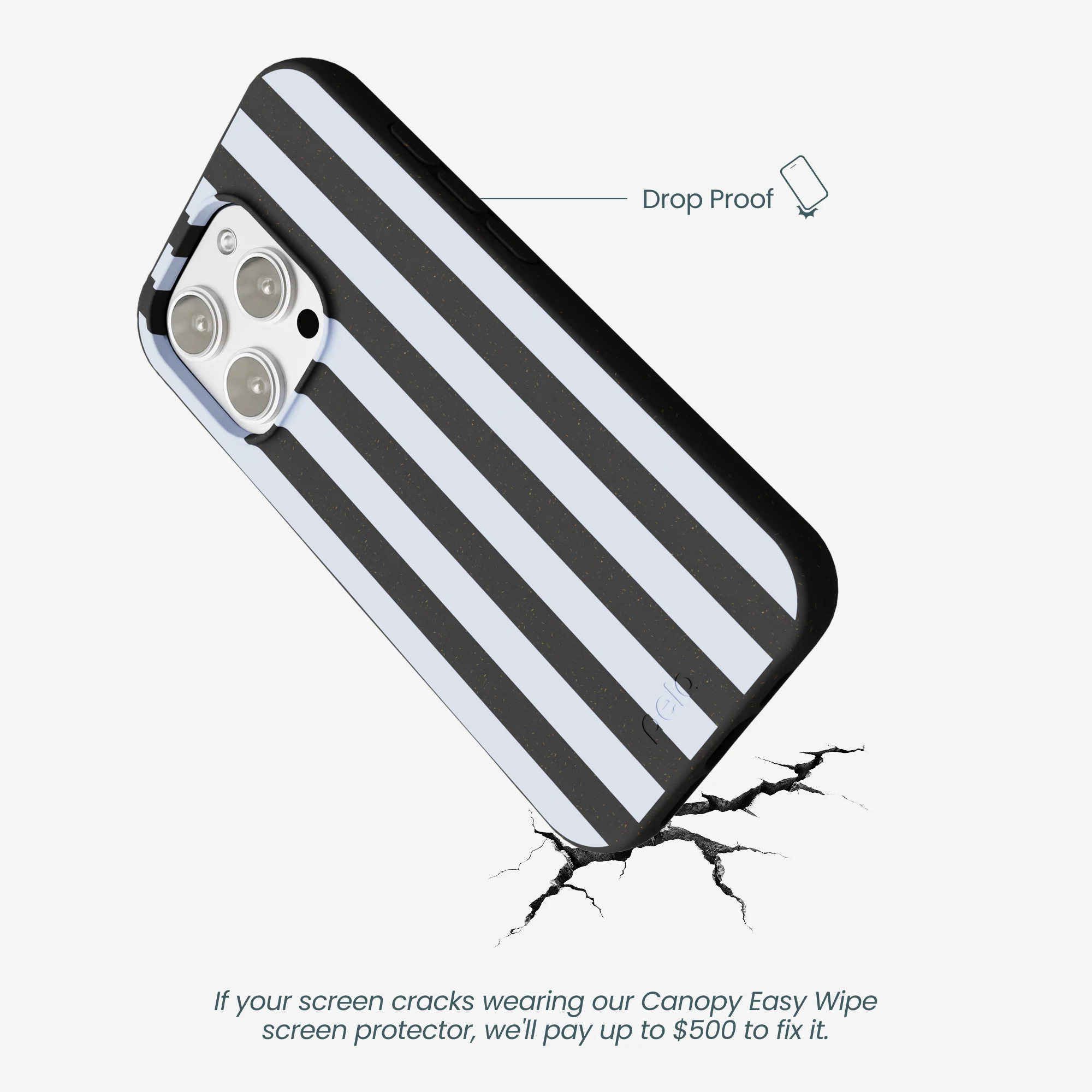 Black Ice Blue Stripes iPhone 16 Pro Max Case - Image 5