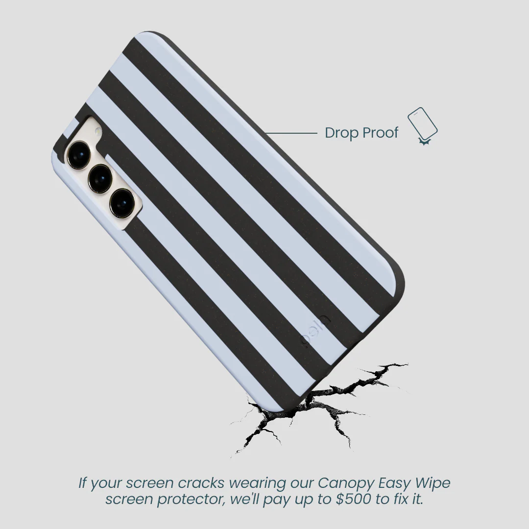 Black Ice Blue Stripes Samsung Galaxy S24+(Plus) Case - Image 4