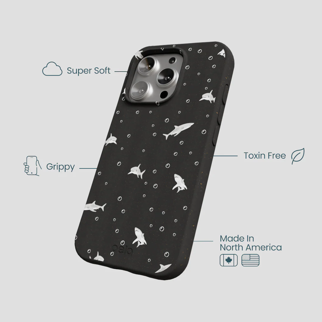 Black Lil Sharks iPhone 16 Pro Case - Image 4