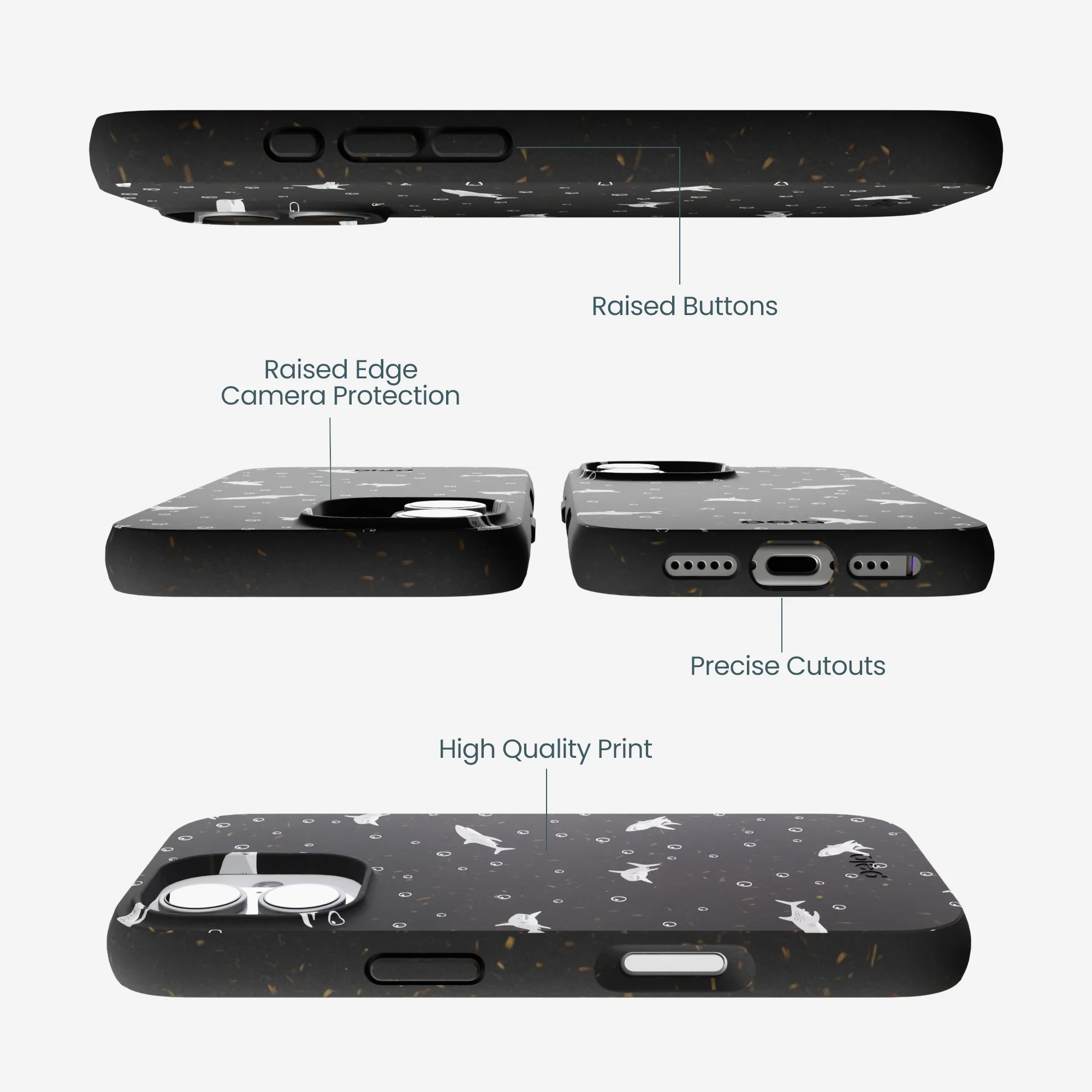 Black Lil Sharks iPhone 17 Case - Image 3