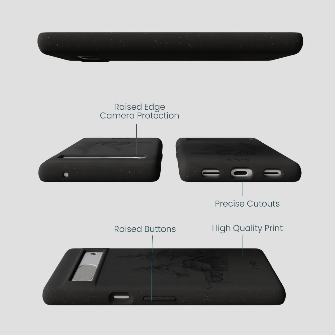 Black Lone Cabin Google Pixel 7a Case - Image 3