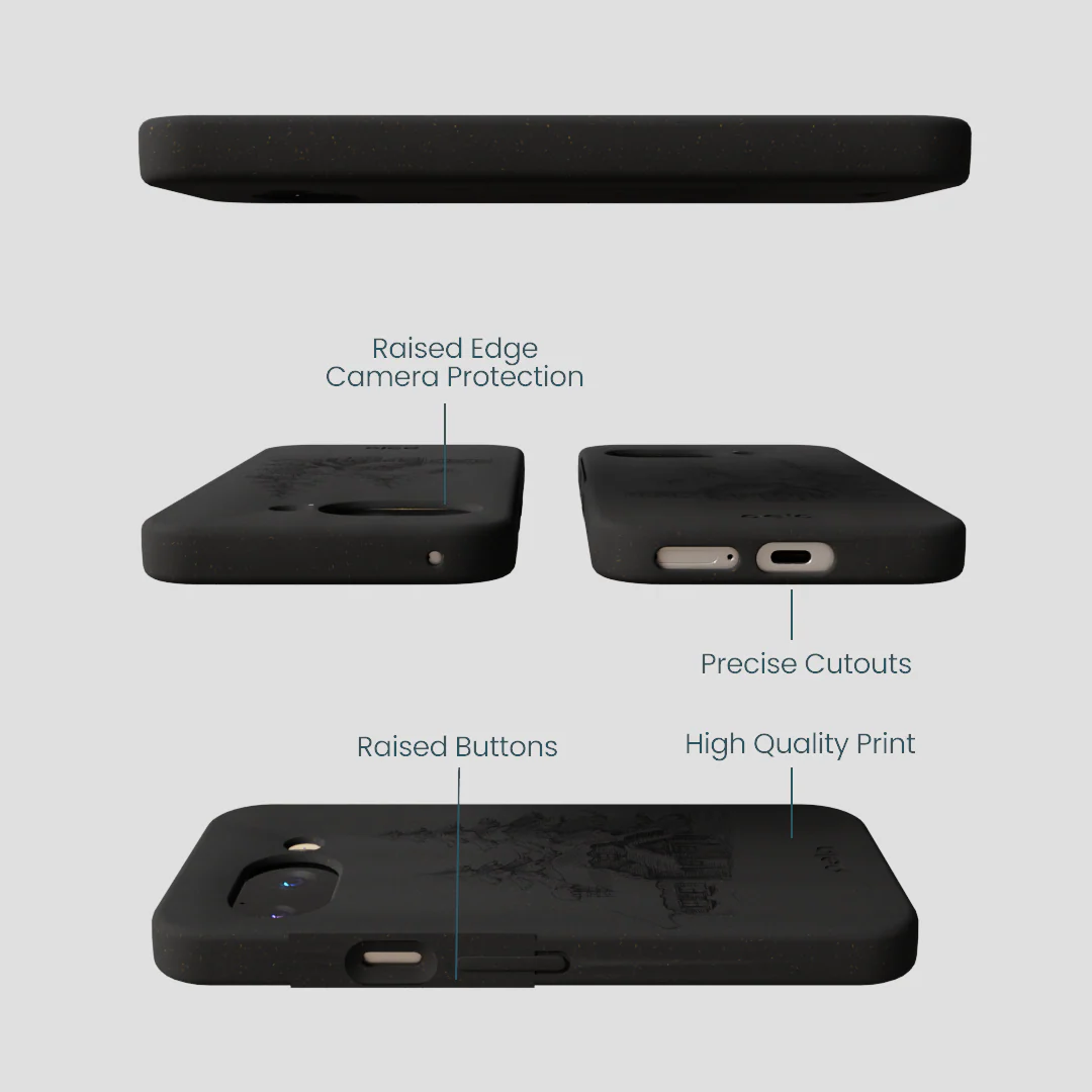 Black Lone Cabin Google Pixel 9a Case - Image 3