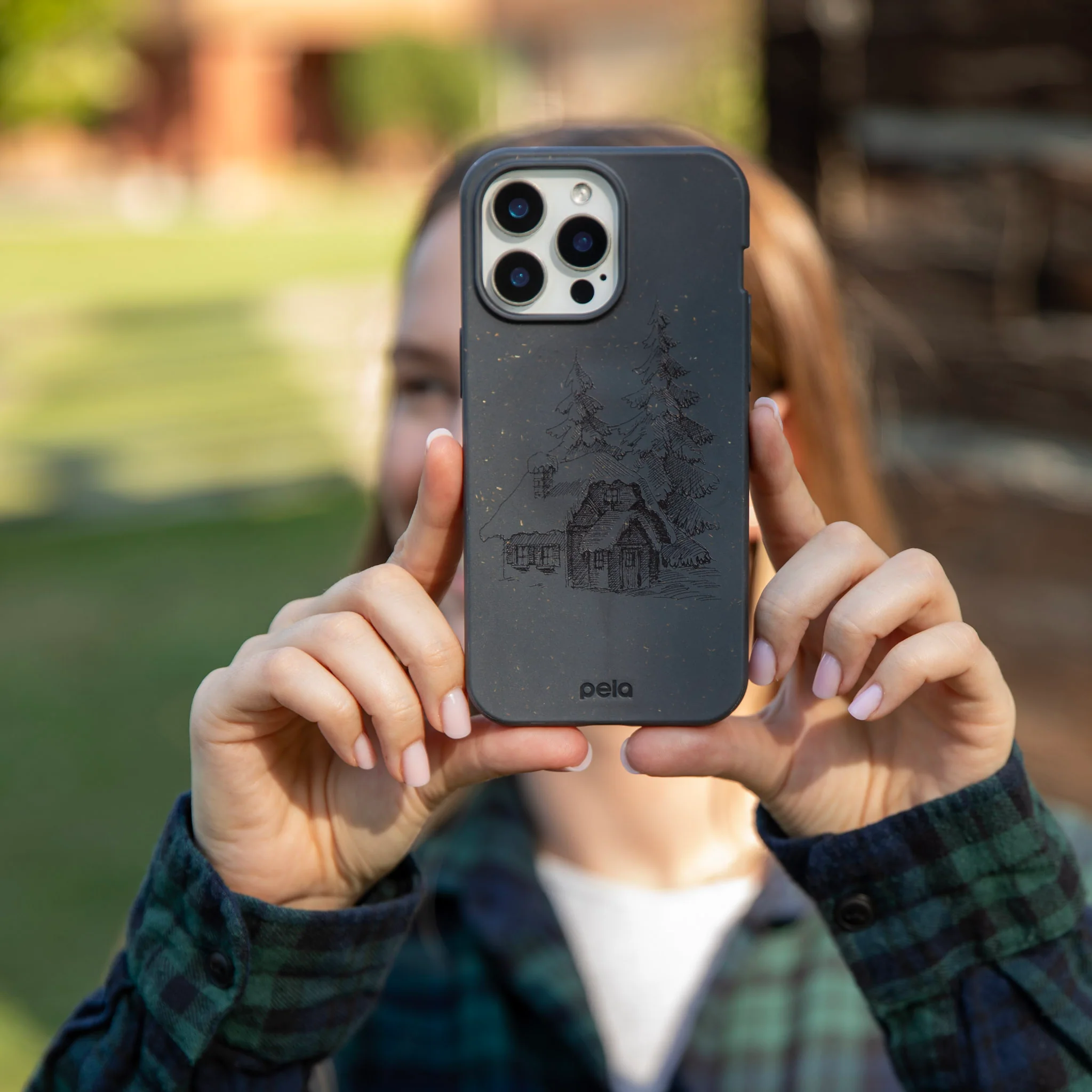 Black Lone Cabin iPhone 14 Case - Image 6