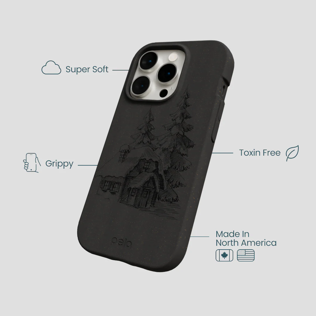 Black Lone Cabin iPhone 14 Pro Case - Image 4