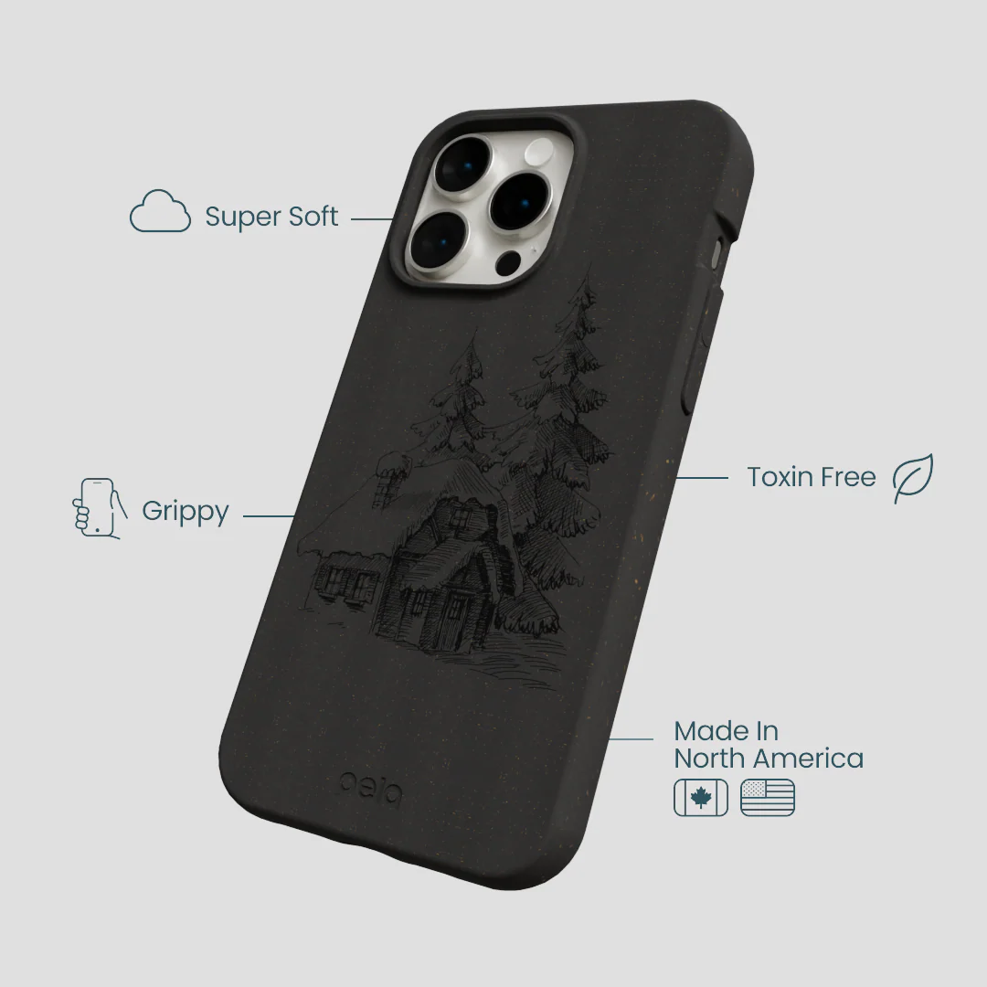Black Lone Cabin iPhone 14 Pro Max Case - Image 4