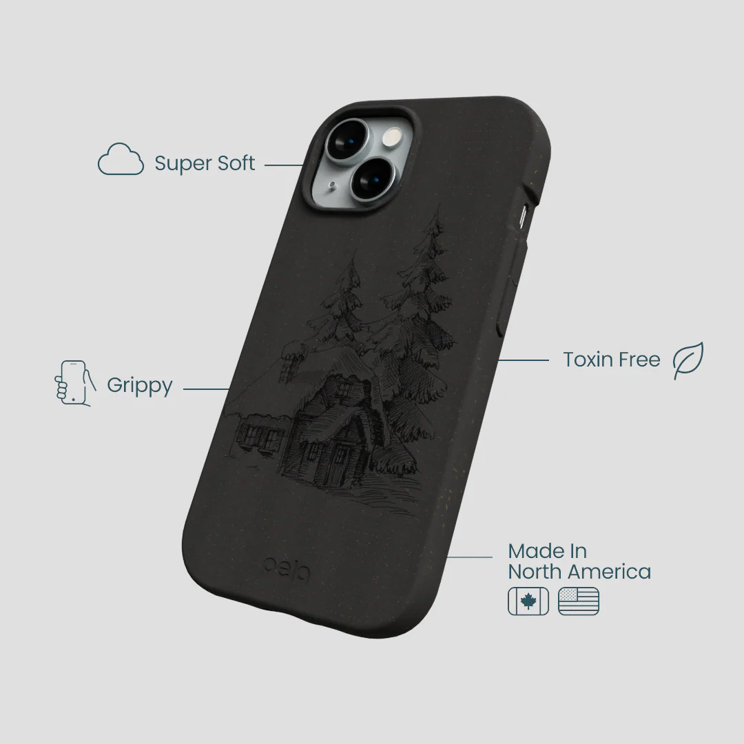 Black Lone Cabin iPhone 15 Case - Image 4