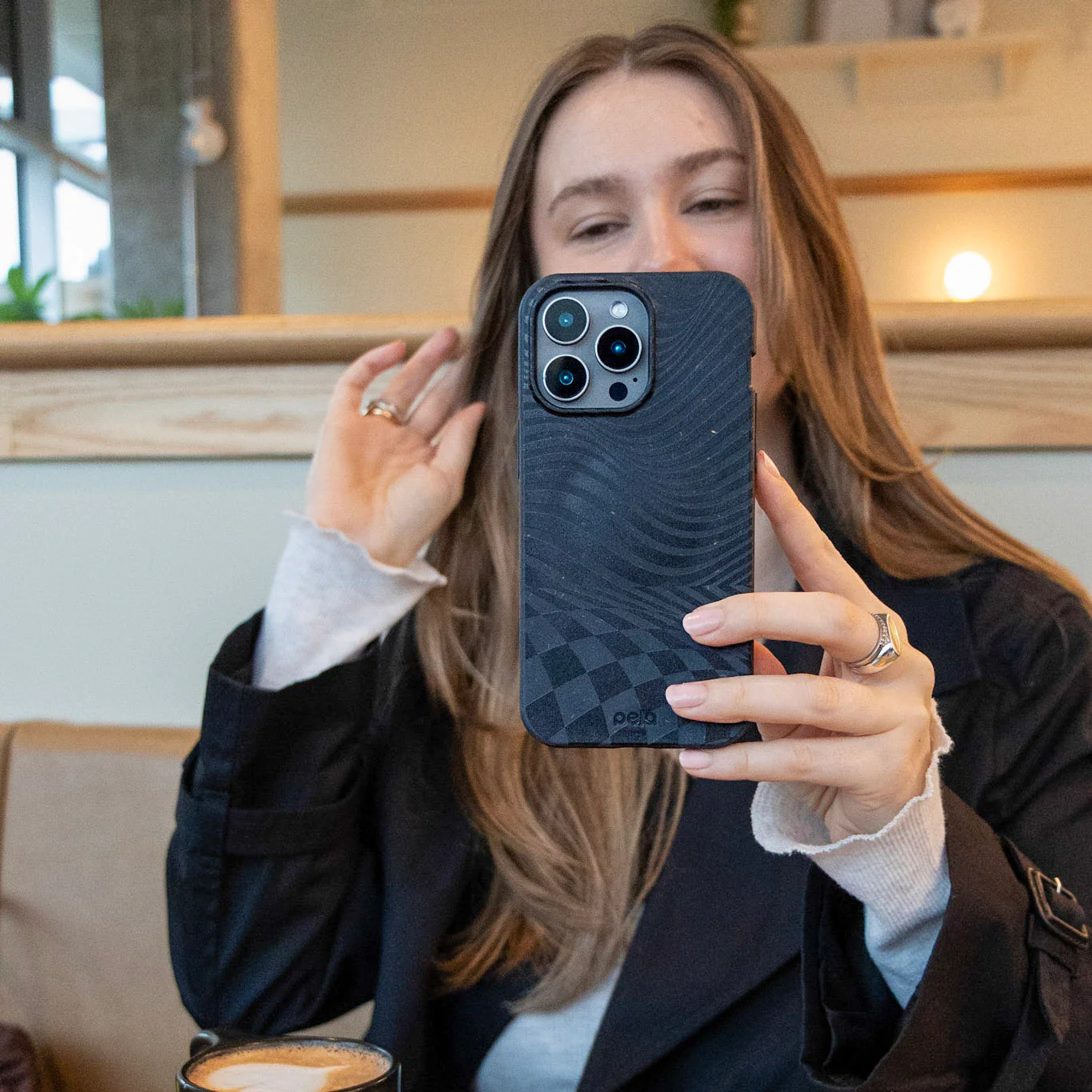 Black Melted Checkers Google Pixel 8 Case - Image 2